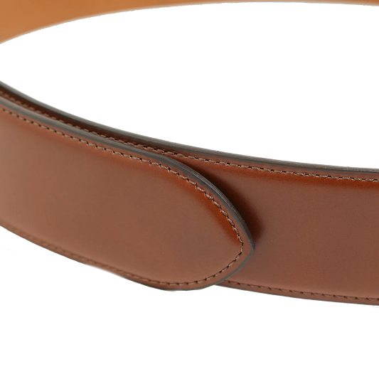 Needles Peace Buckle Belt Steer Leather Brown