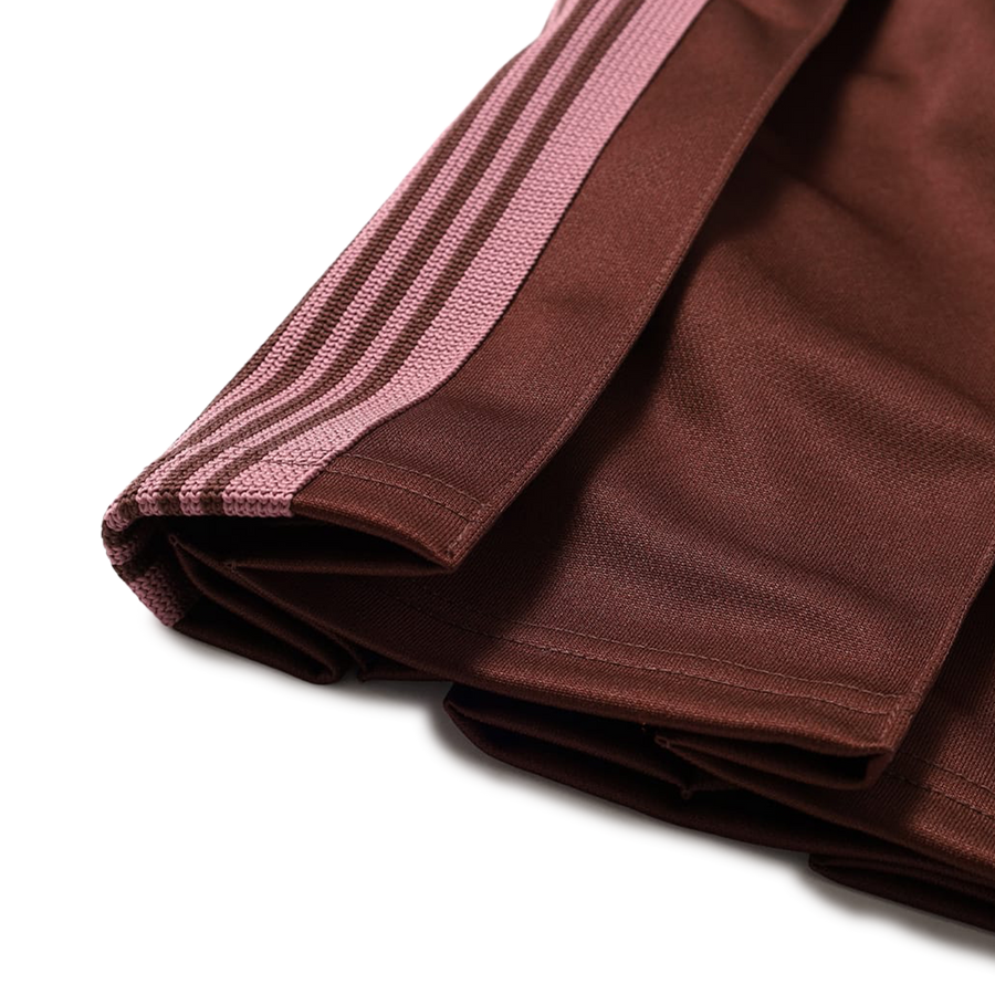 Needles Pleated Track Skirt Poly Smooth Brown