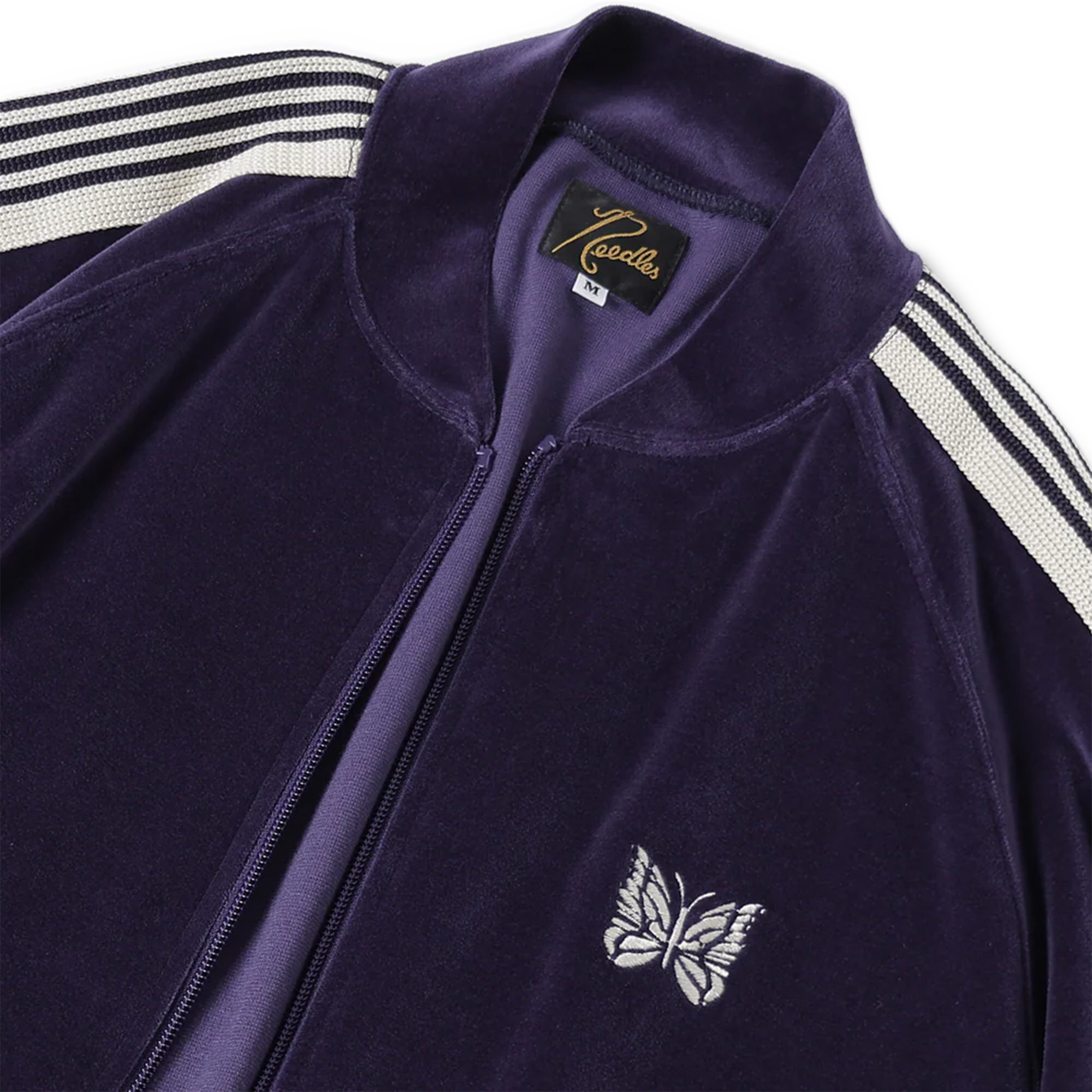 Needles Rib Collar Track Jacket C/PE Velour Navy