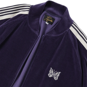 Needles Rib Collar Track Jacket C/PE Velour Navy