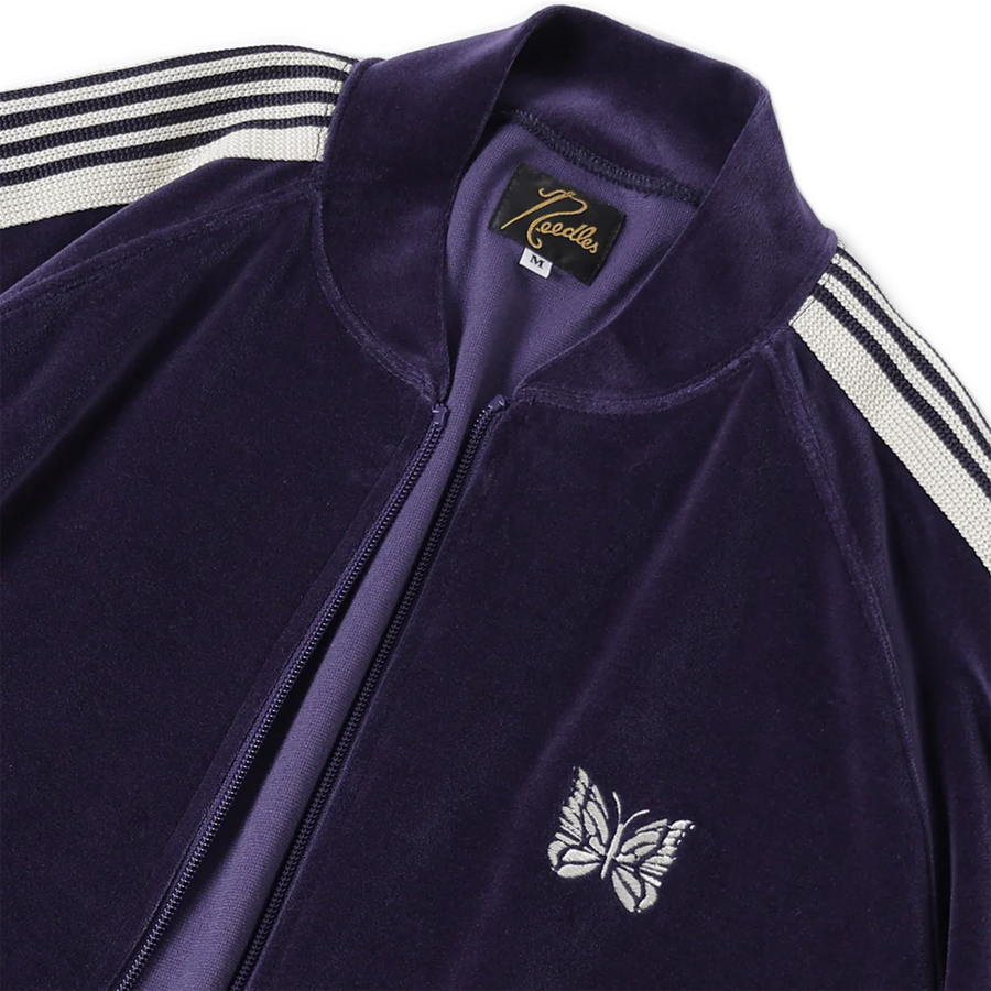 Needles Rib Collar Track Jacket C/PE Velour Navy