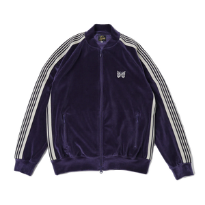 Needles Rib Collar Track Jacket C/PE Velour Navy
