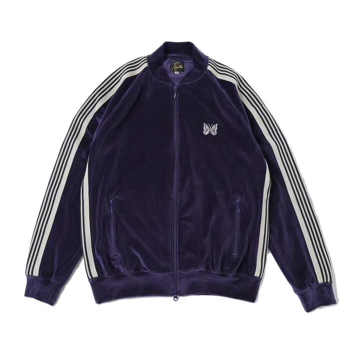 Needles Rib Collar Track Jacket C/PE Velour Navy
