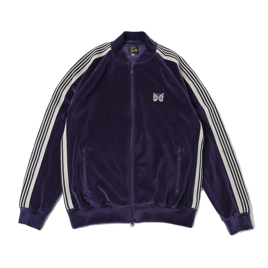 Needles Rib Collar Track Jacket C/PE Velour Navy