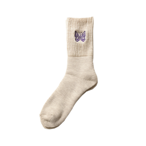 Needles Rib Socks Merino Wool Beige