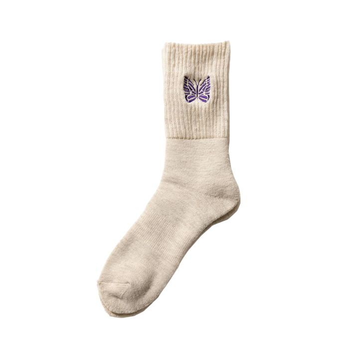 Needles Rib Socks Merino Wool Beige