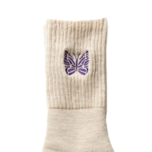Needles Rib Socks Merino Wool Beige
