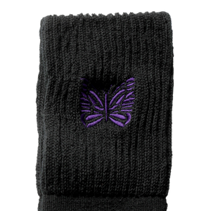 Needles Rib Socks Merino Wool Black