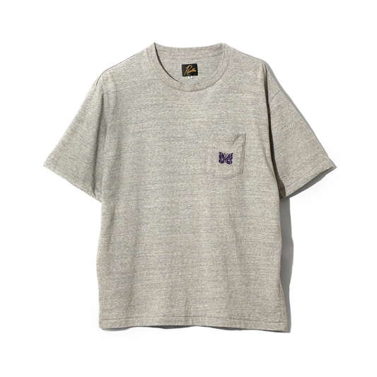 Needles SS26 Papillon Embroidered Pocket T-Shirt Grey