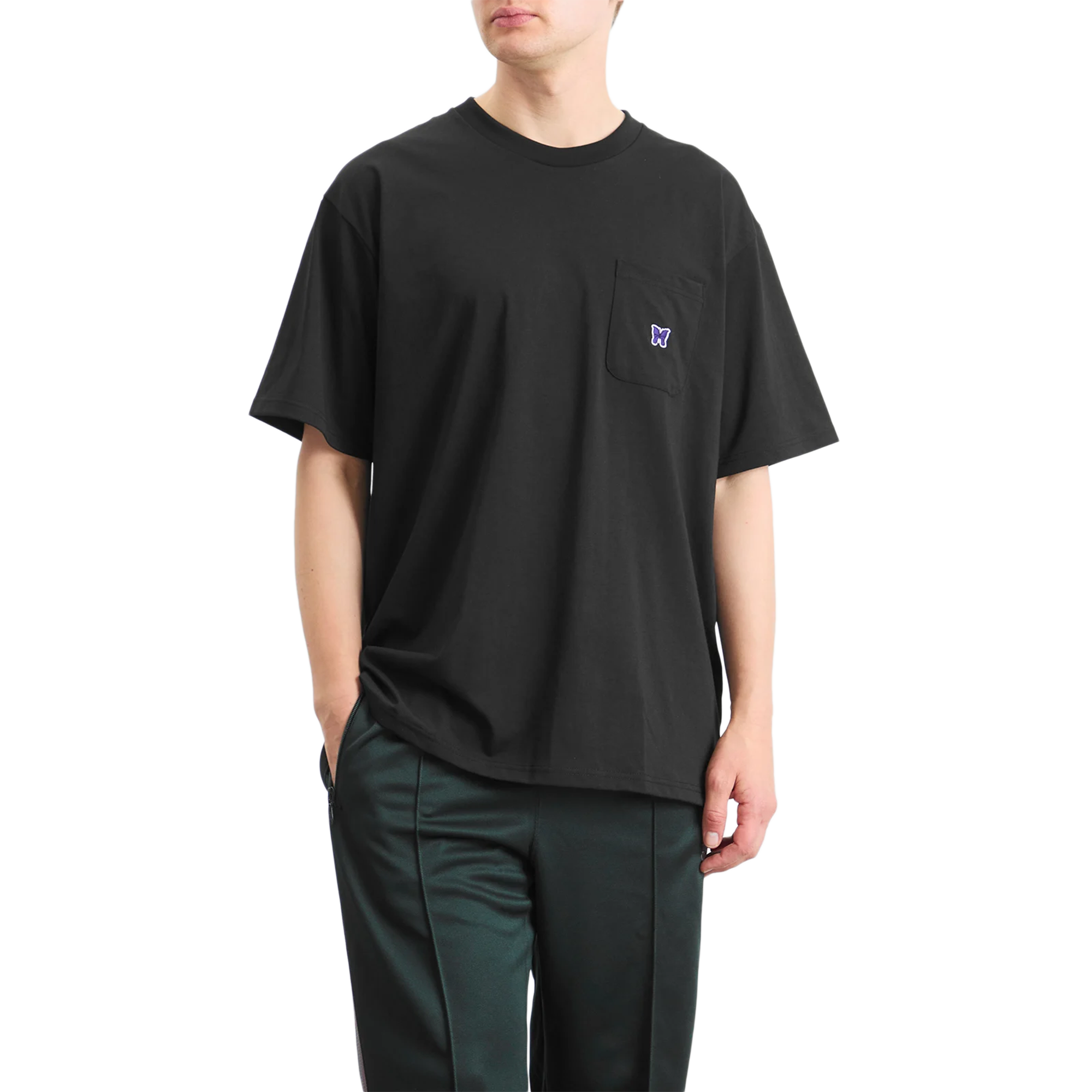 Needles Short Sleeve Crew Neck Tee Poly Jersey Black