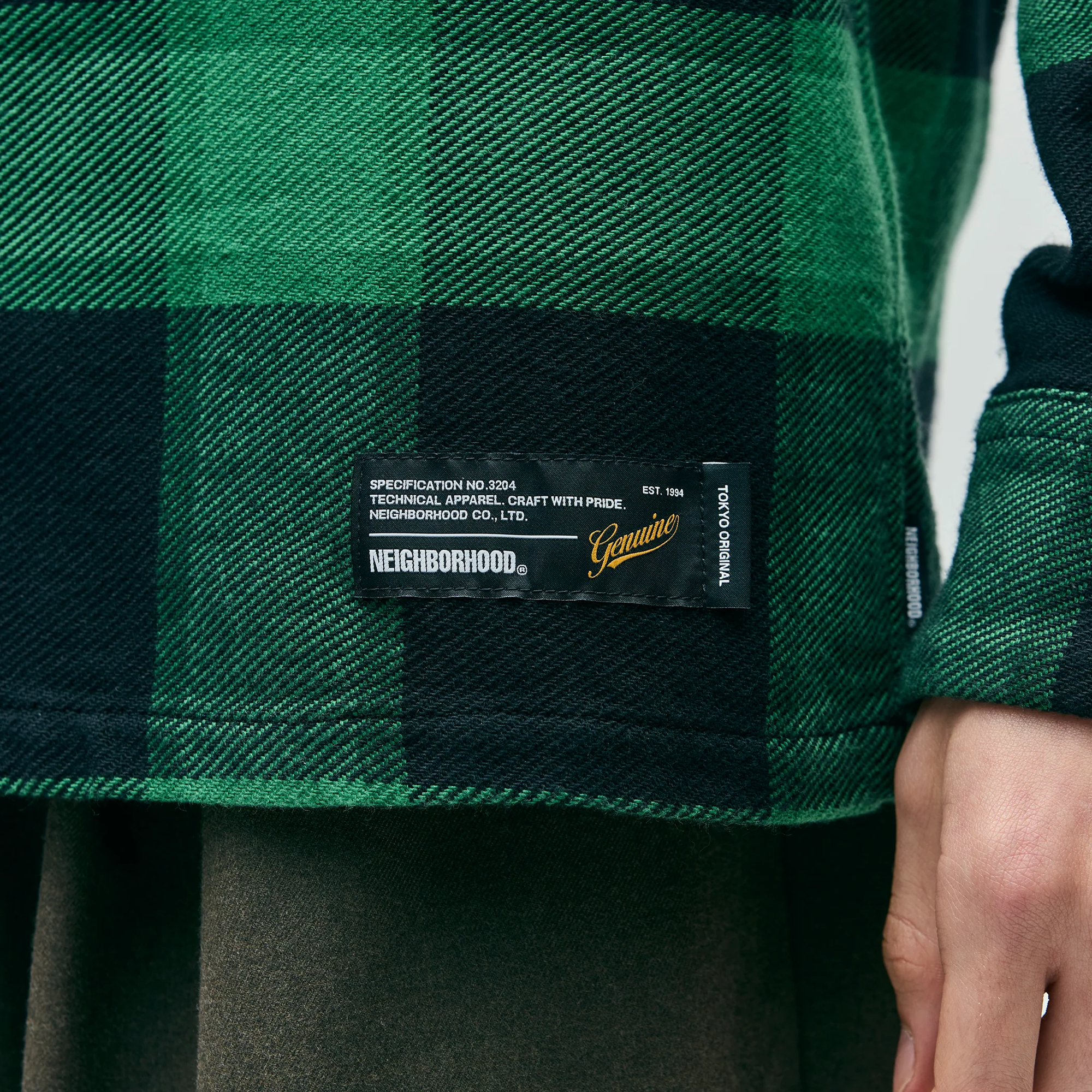 Neighborhood Buffalo Check Shirt Long Sleeve Green 252BENH-SHM02