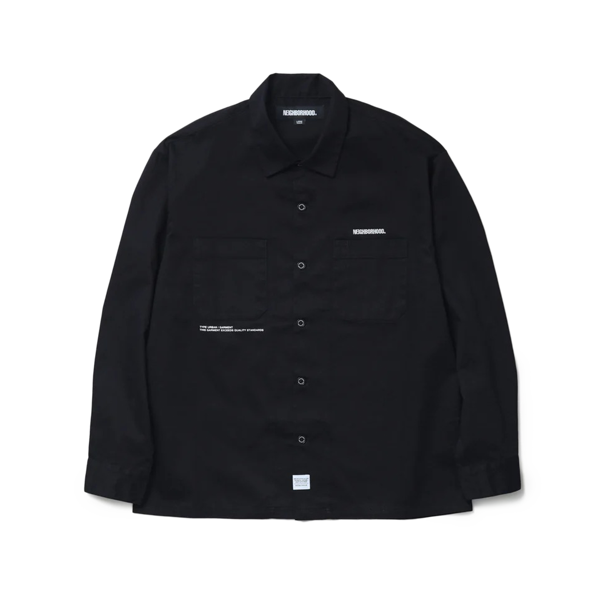 Neighborhood Classic Work Shirt Long Sleeve Black 252TSNH-SHM01