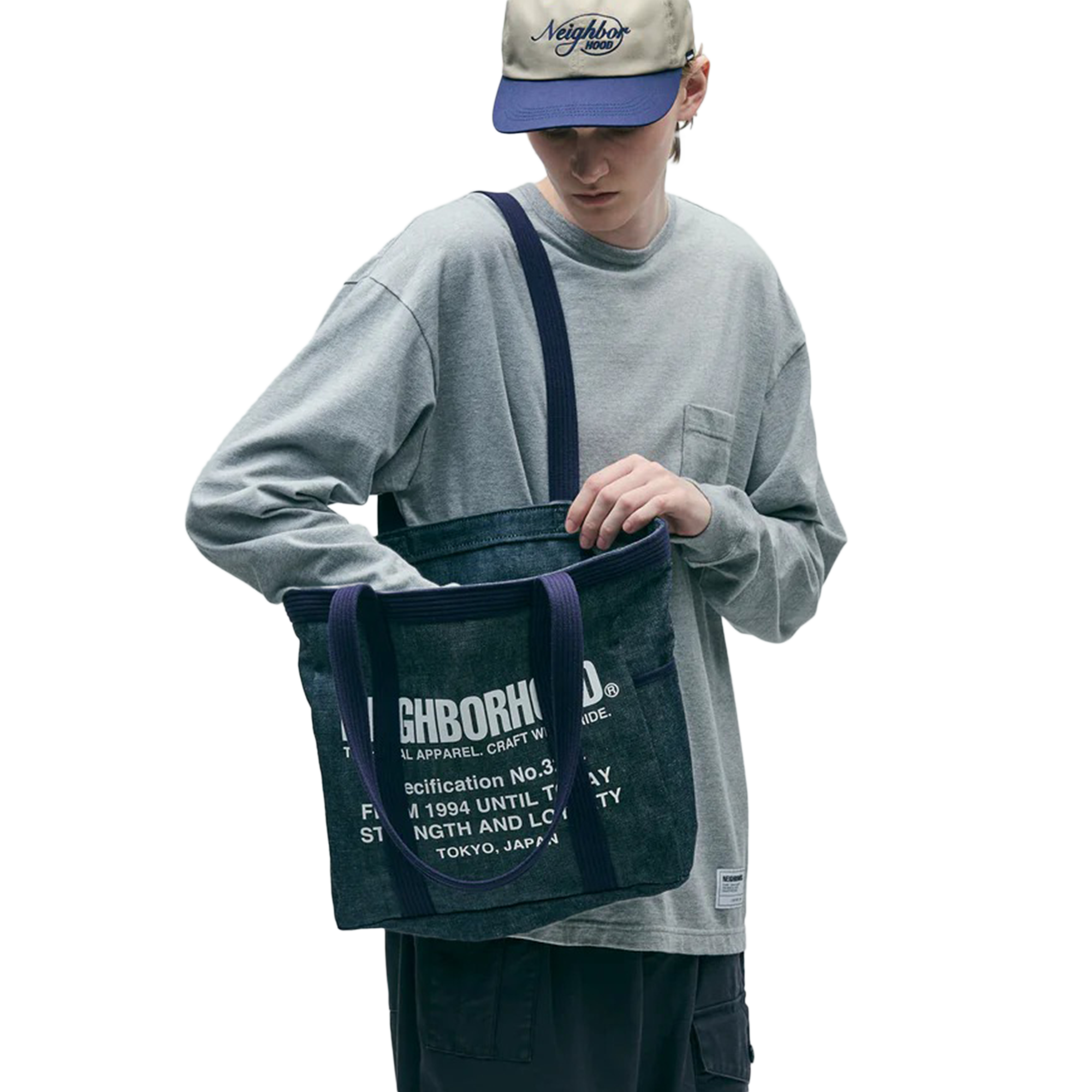 Neighborhood Denim Tote Bag-M Indigo 252TQNH-CG03