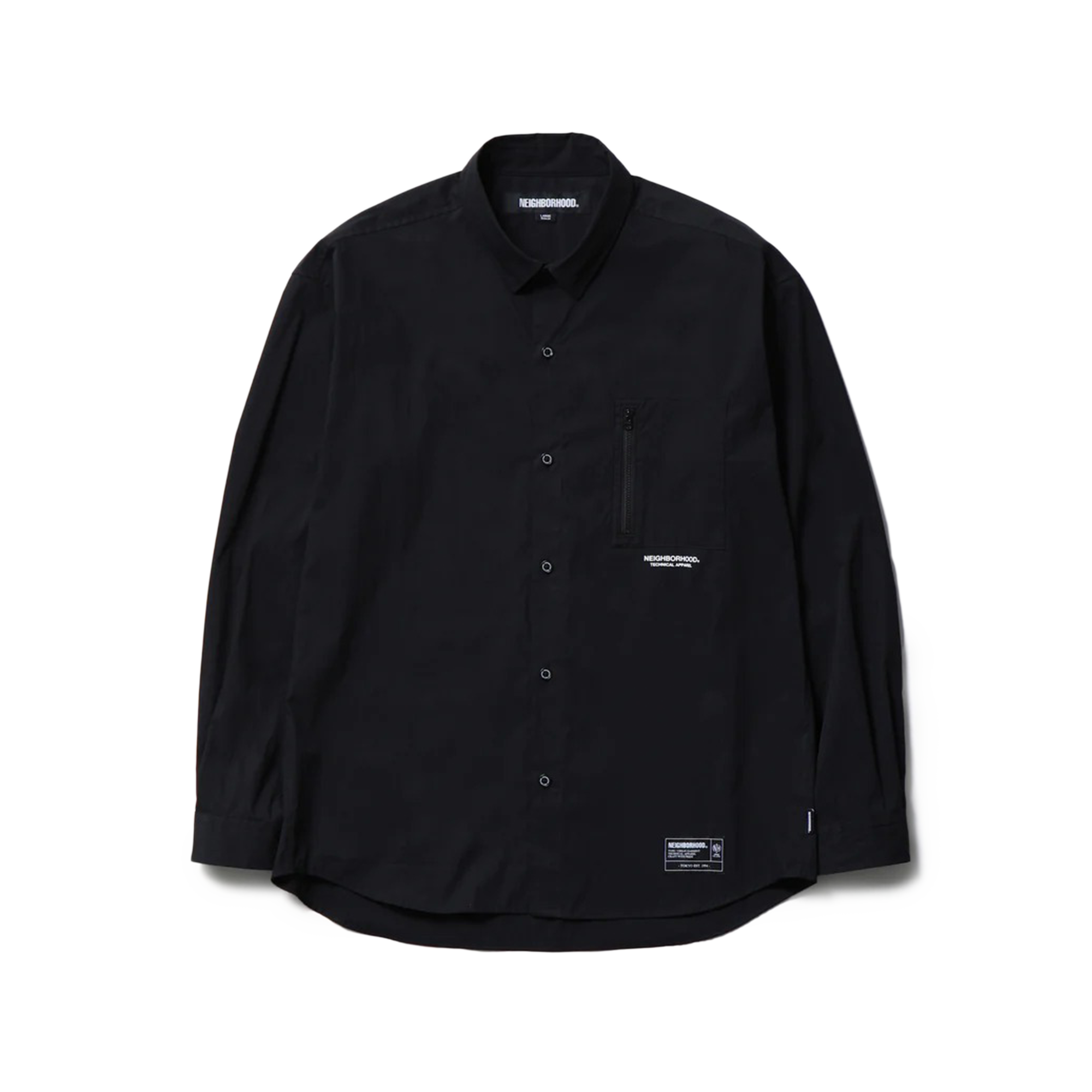 Neighborhood Plain Shirt Long Sleeve Black 252SPNH-SHM02