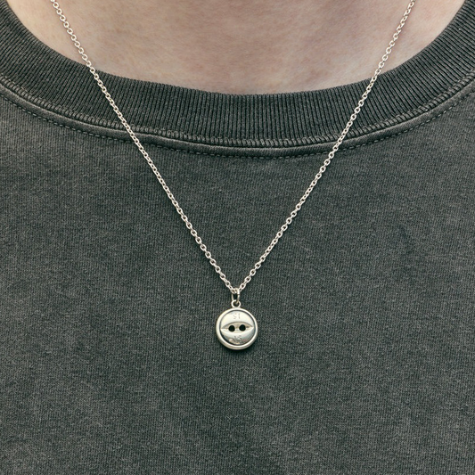 Neighborhood Silver Button Necklace Silver 252IVNH-AC03
