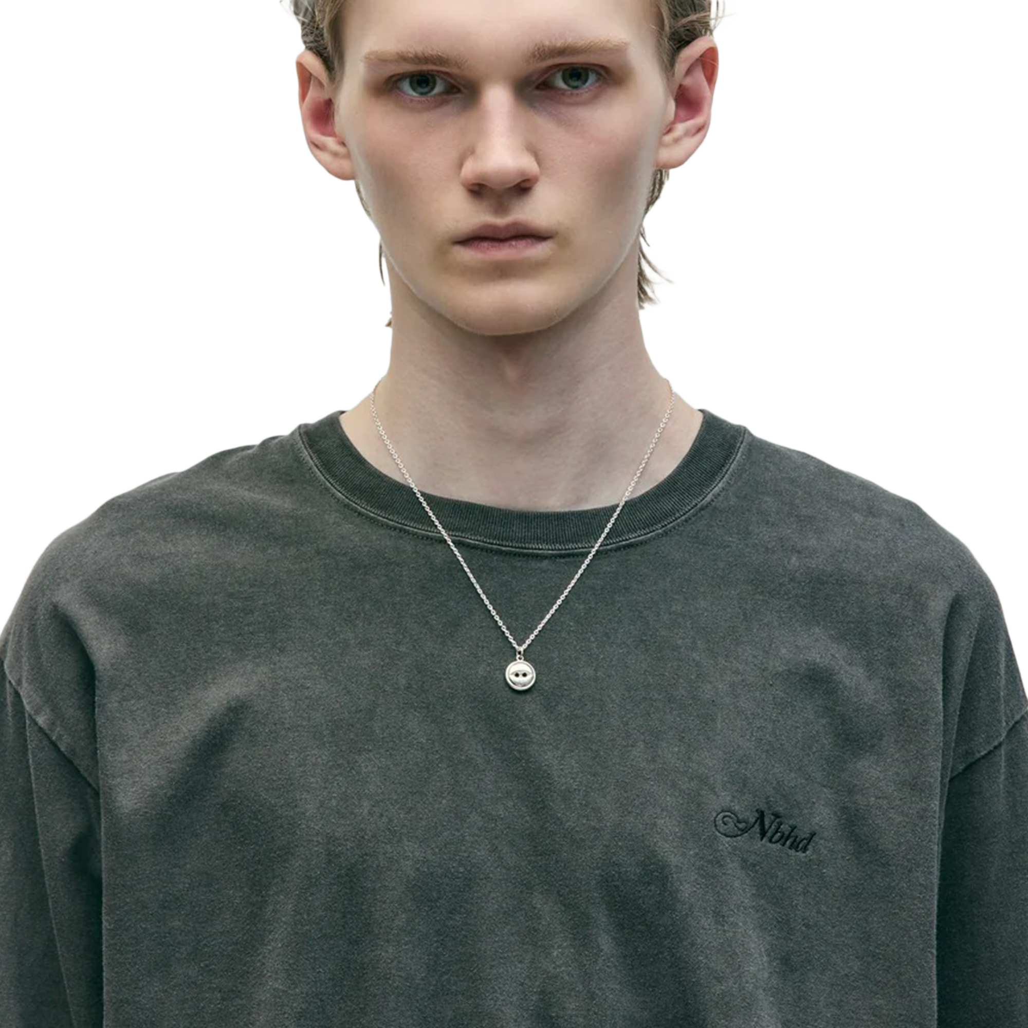 Neighborhood Silver Button Necklace Silver 252IVNH-AC03