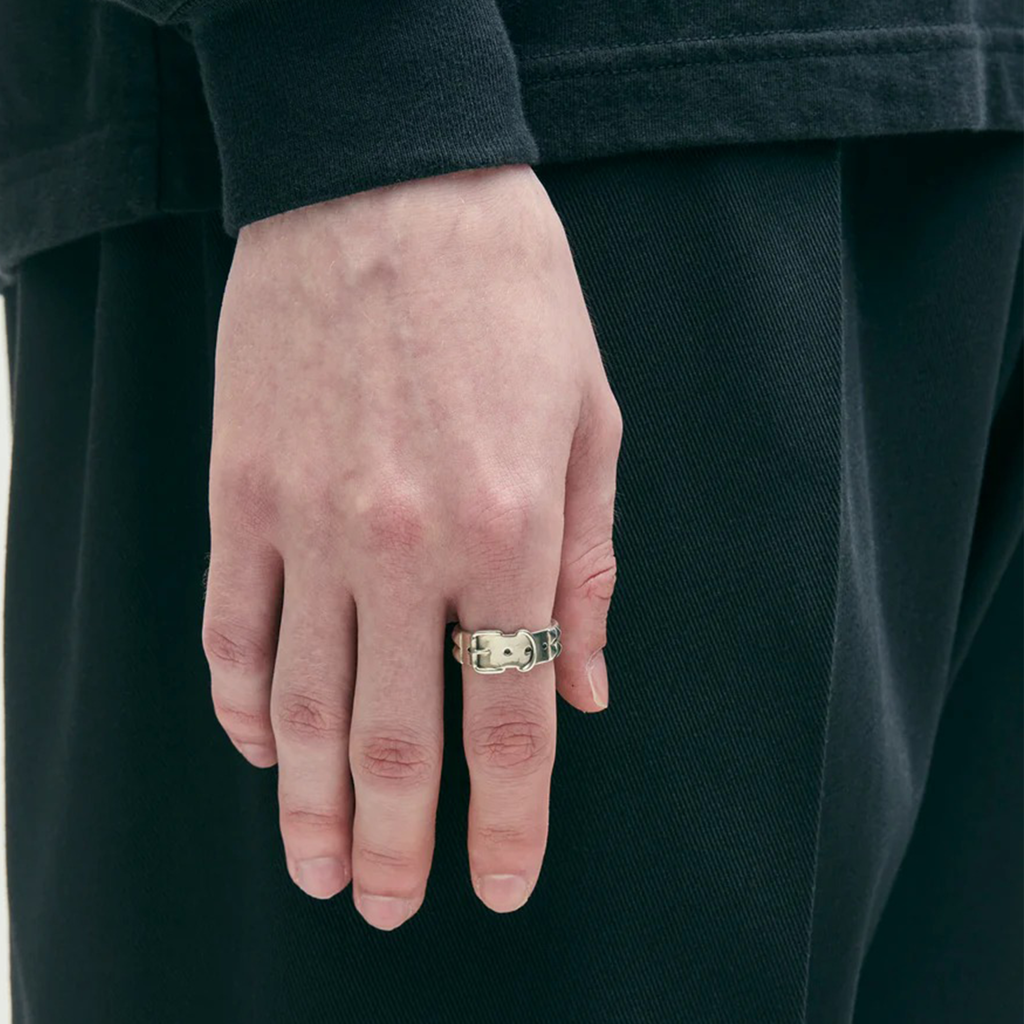 Neighborhood Silver Studs Belt Ring Silver 252IVNH-AC01