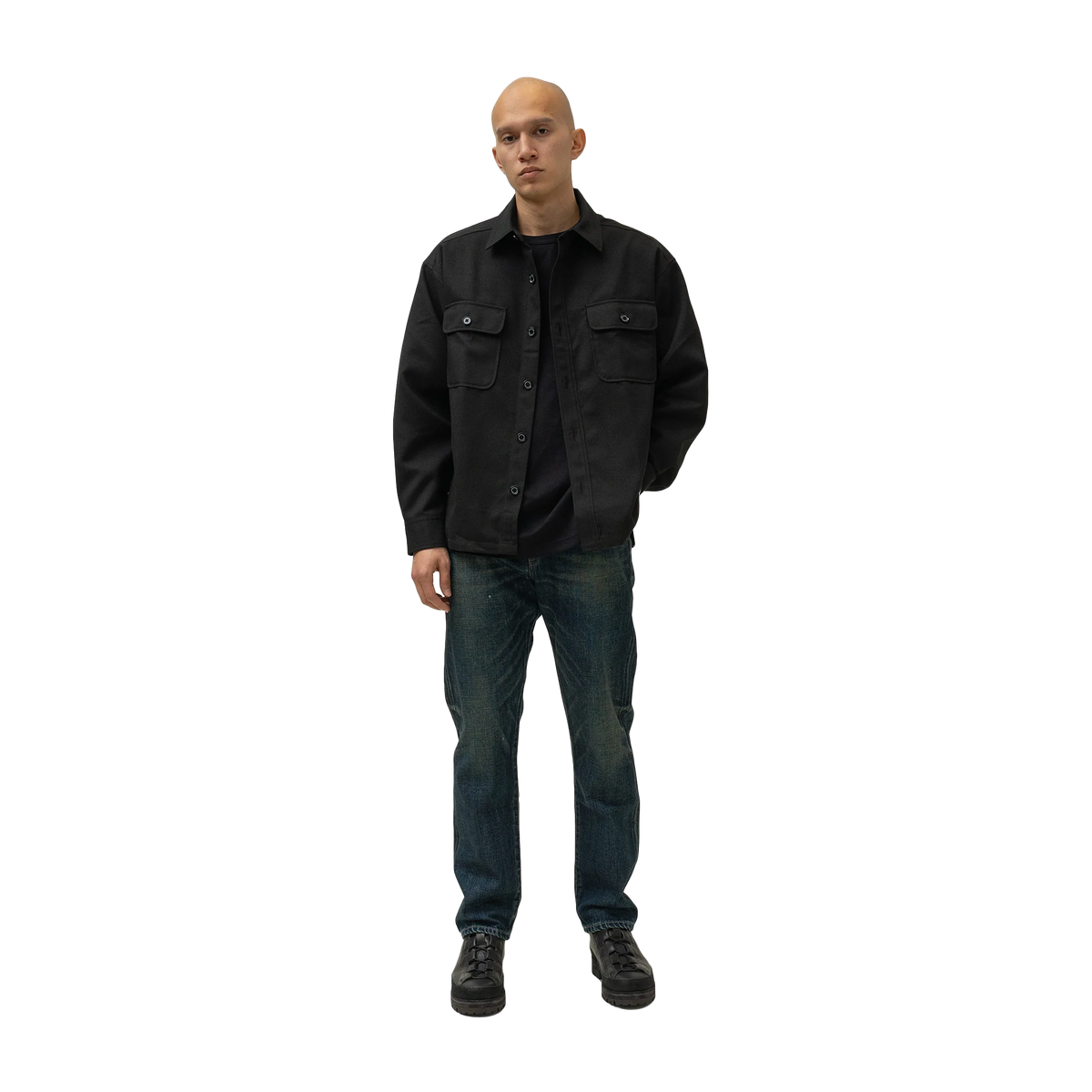 Neighborhood CPO Long Sleeve Shirt Black ZANH-SHM01