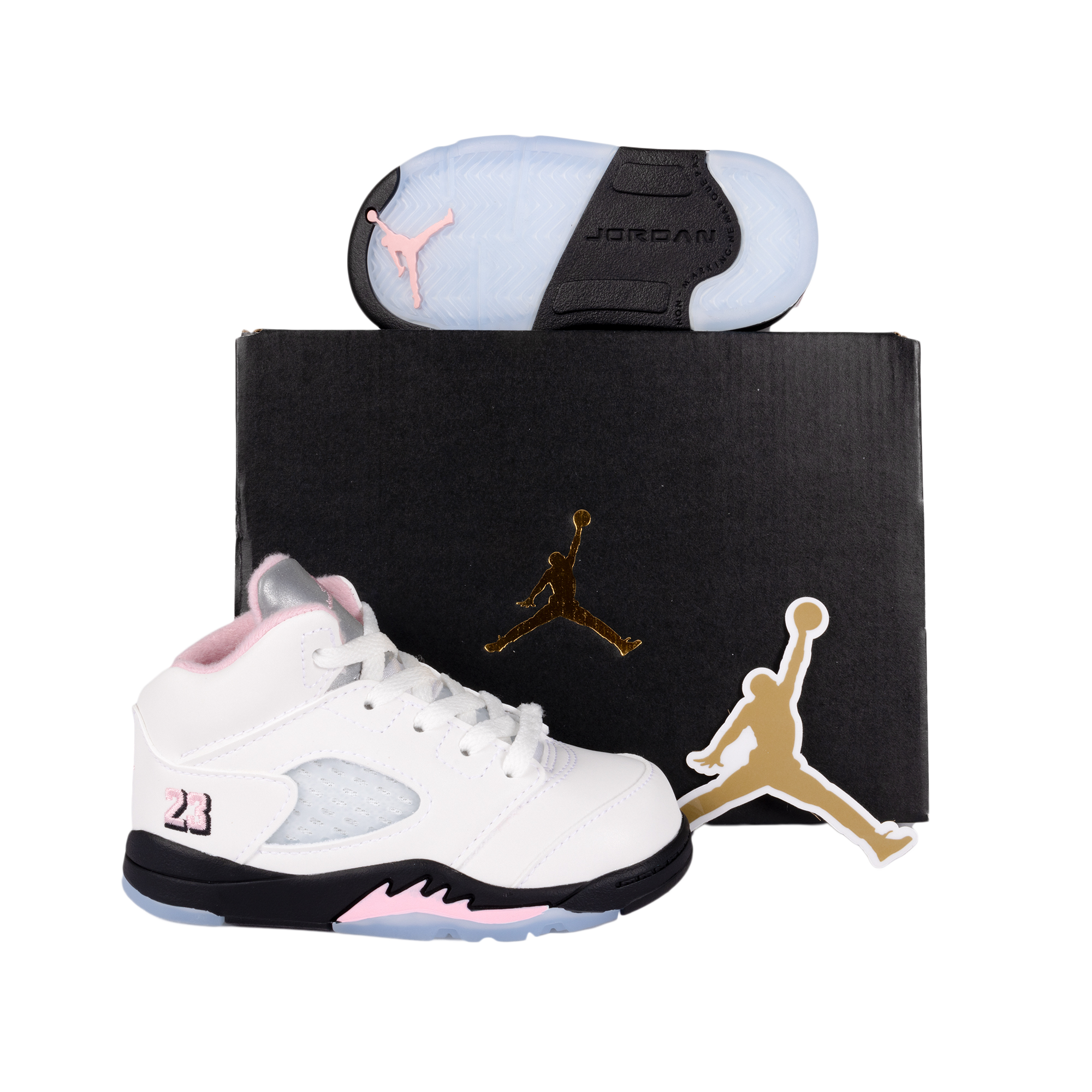 Nike Air Jordan 5 Retro OG (TD) White/Med Soft Pink/Black HQ7981-102