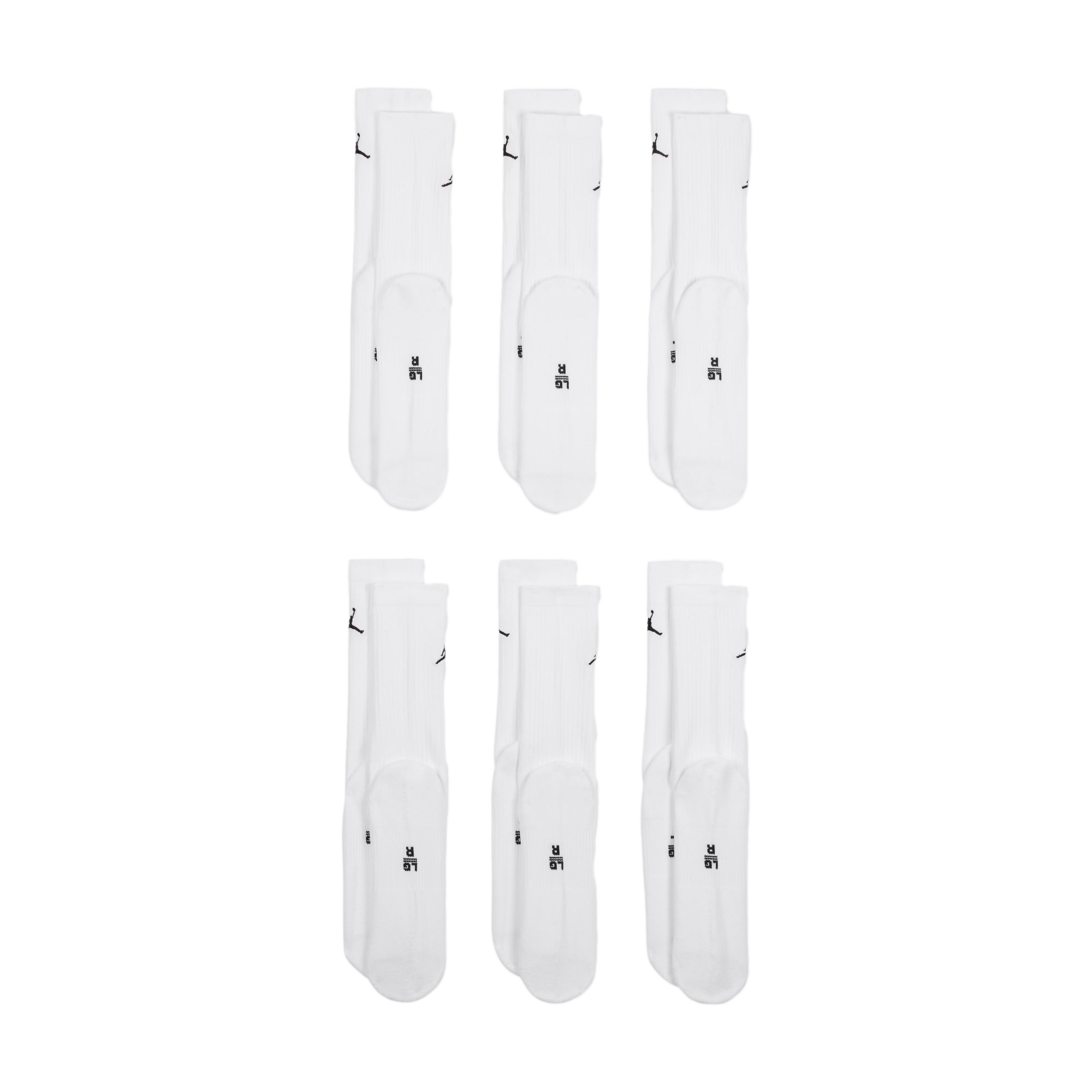Nike Jordan Everyday Socks (6 pairs) White/Black HV6228-100 Large