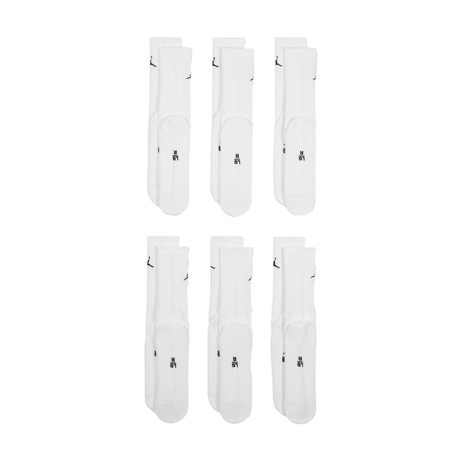 Nike Jordan Everyday Socks (6 pairs) White/Black HV6228-100 Large