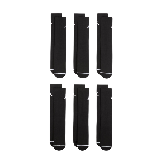 Nike Jordan Everyday Socks (6 pairs) Black/White HV6228-010 Large
