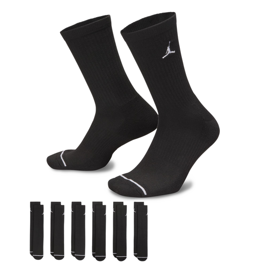 Nike Jordan Everyday Socks (6 pairs) Black/White HV6228-010 Large