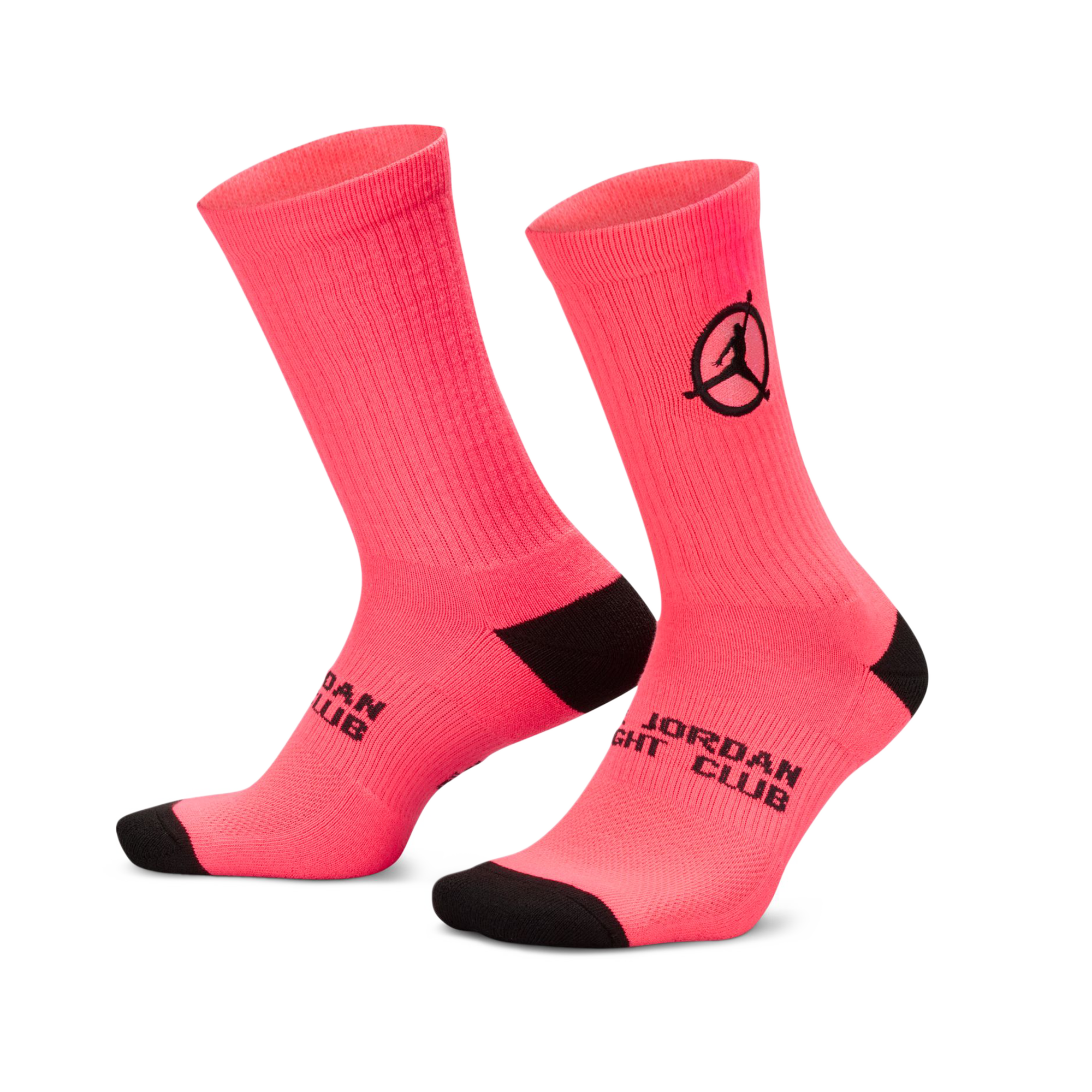 Nike Jordan Flight Club Cushioned Crew Socks Racer Pink/Black/Black IF3502-609