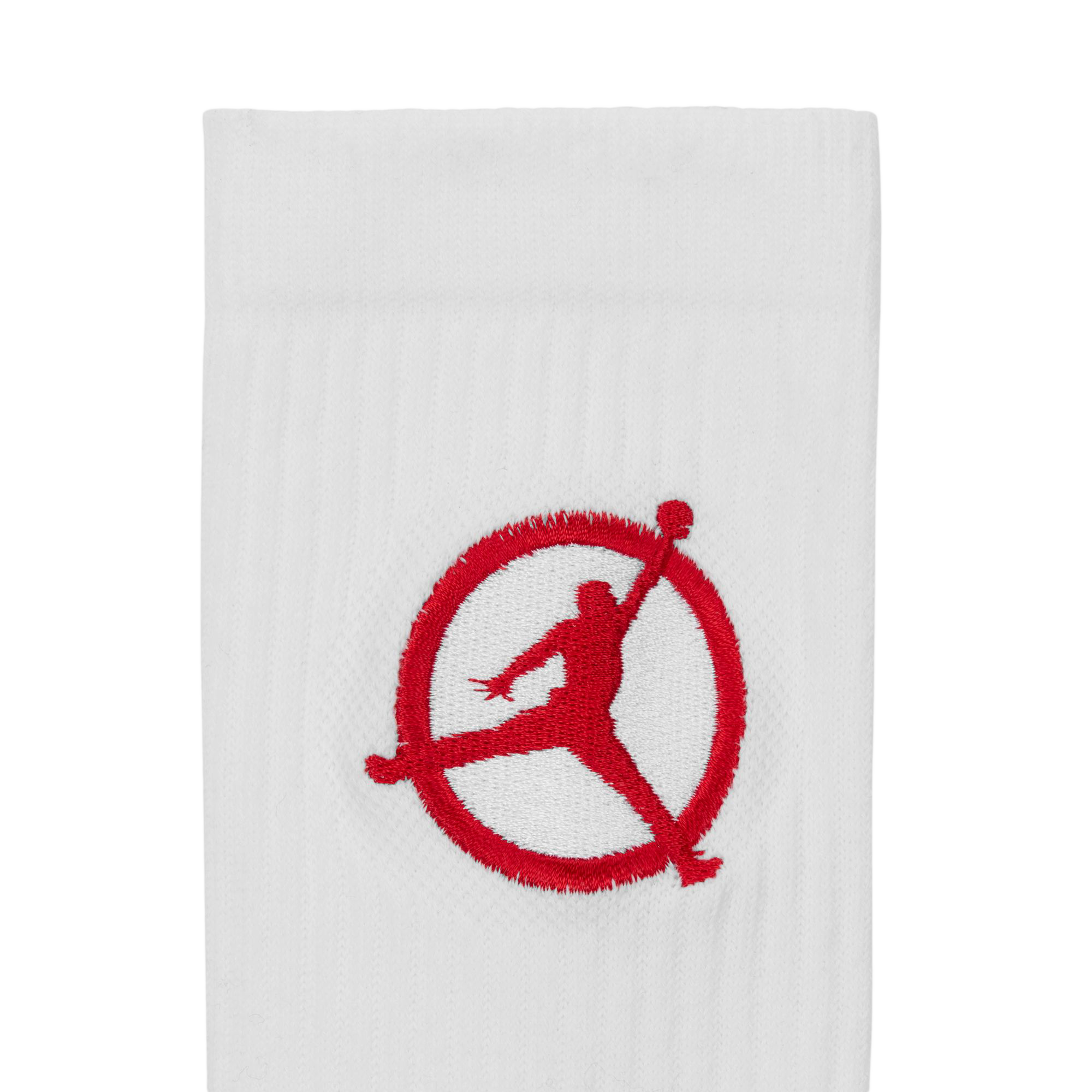 Nike Jordan Flight Club Cushioned Crew Socks White/Black/University Red IF3502-100
