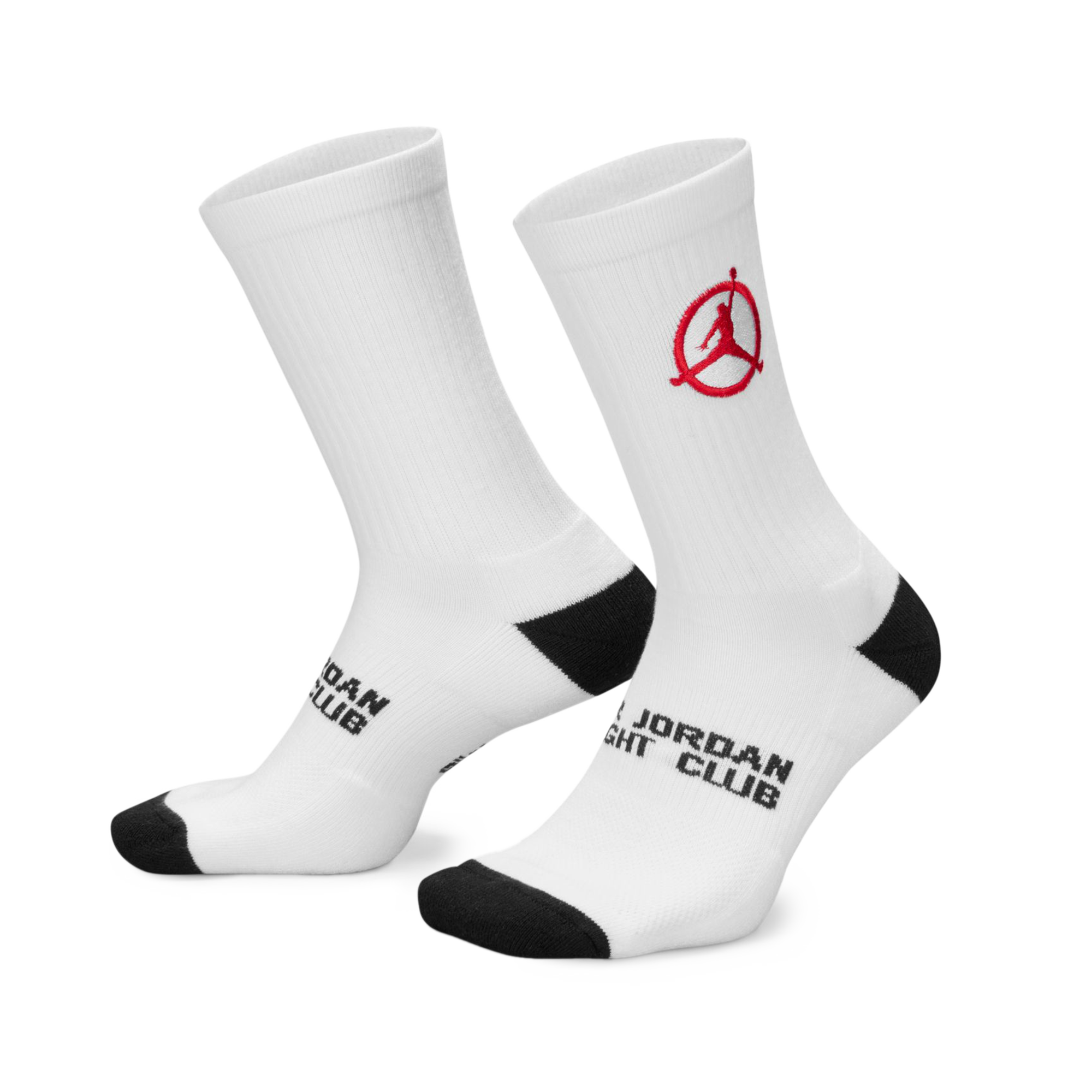 Nike Jordan Flight Club Cushioned Crew Socks White/Black/University Red IF3502-100
