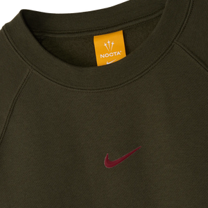 Nike NOCTA Men's Fleece CS Crew Cargo Khaki/Team Red FN8160-325