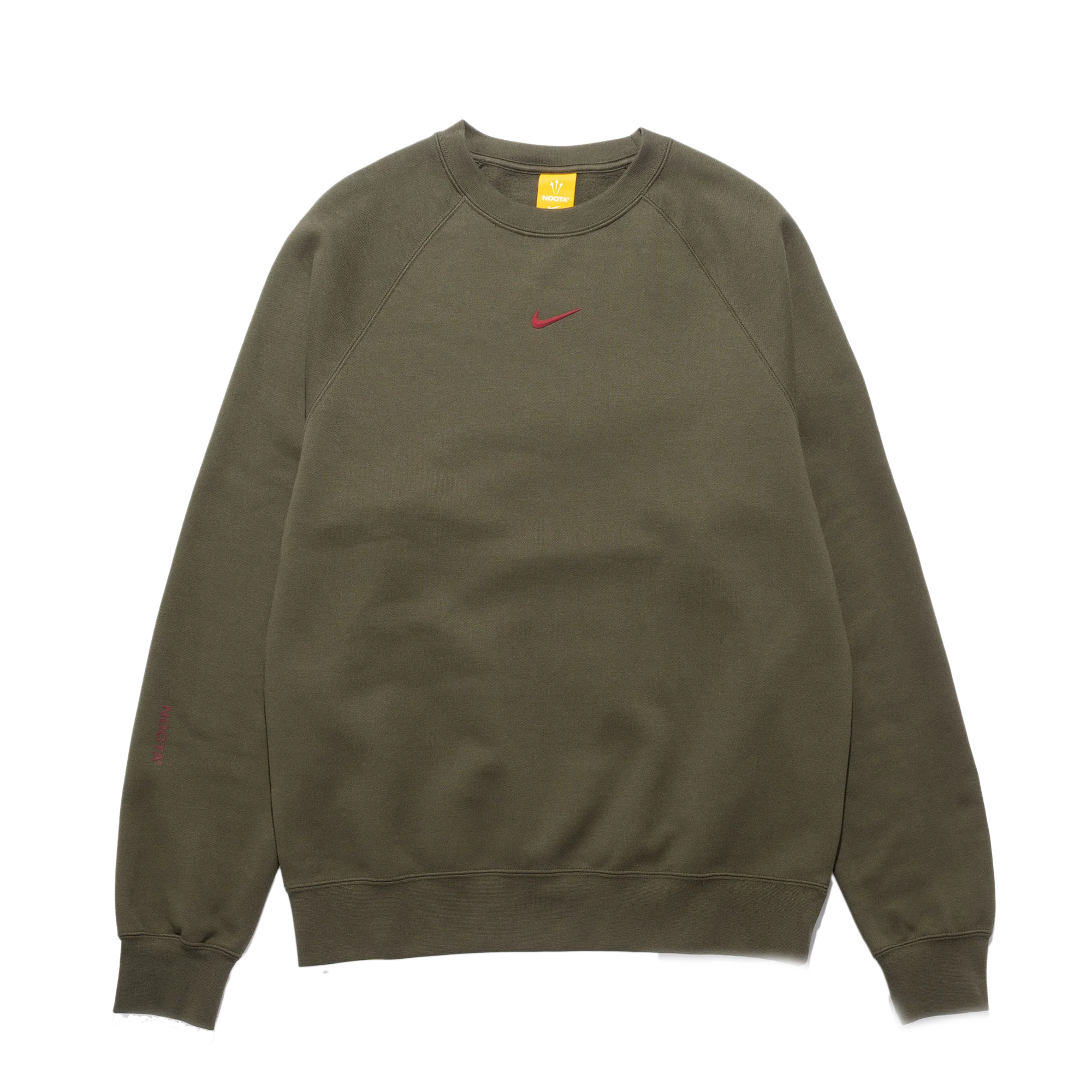 Nike NOCTA Men's Fleece CS Crew Cargo Khaki/Team Red FN8160-325