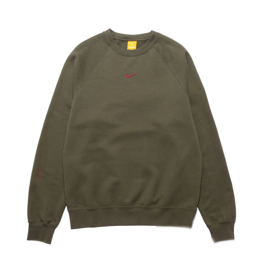 Nike NOCTA Men's Fleece CS Crew Cargo Khaki/Team Red FN8160-325