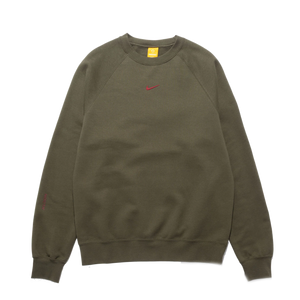 Nike NOCTA Men's Fleece CS Crew Cargo Khaki/Team Red FN8160-325