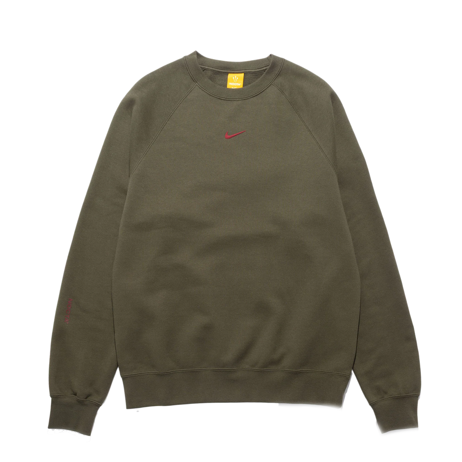 Nike NOCTA Men's Fleece CS Crew Cargo Khaki/Team Red FN8160-325