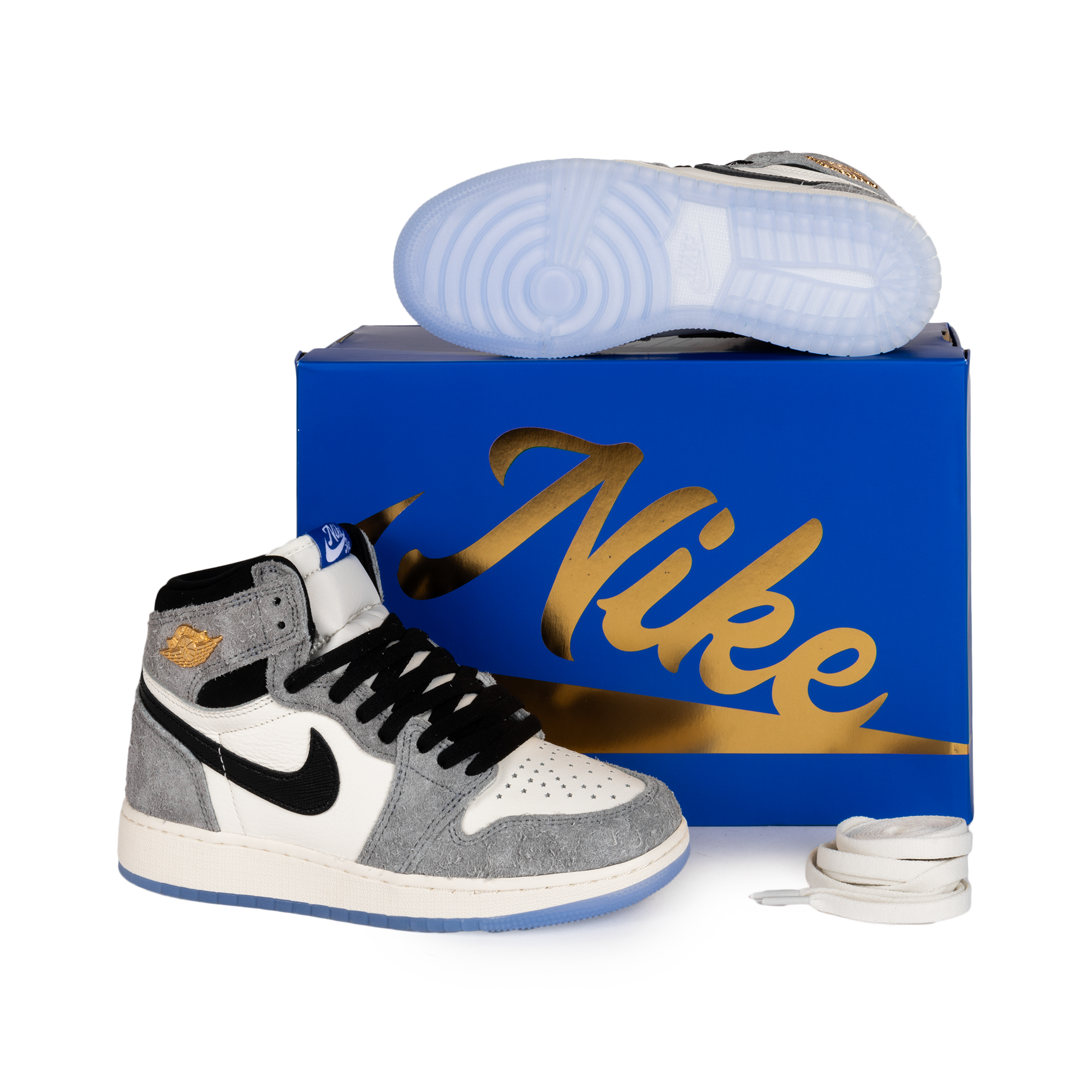 Nike Air Jordan 1 High OG (GS) Cool Grey/Black/Game Royal FD1437-003