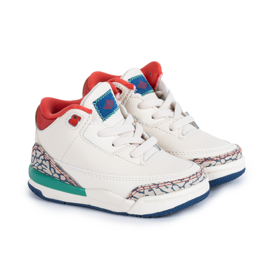 Nike Jordan 3 Retro "Play Your Way" (TD) Chalk/Track Red/T Blue/Kinetic Green IO2075-100