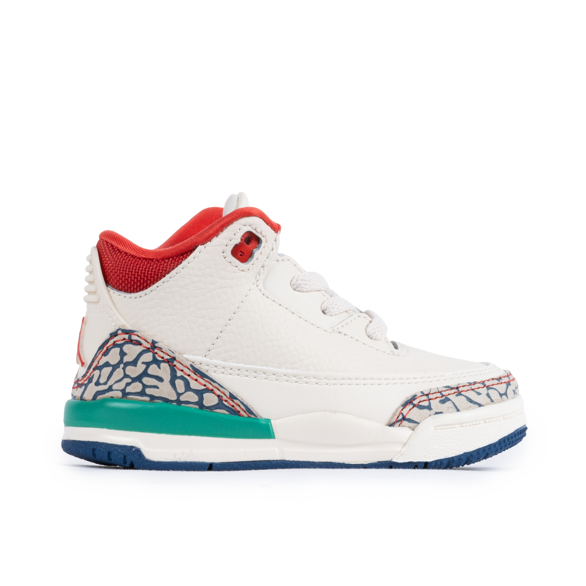 Nike Jordan 3 Retro "Play Your Way" (TD) Chalk/Track Red/T Blue/Kinetic Green IO2075-100