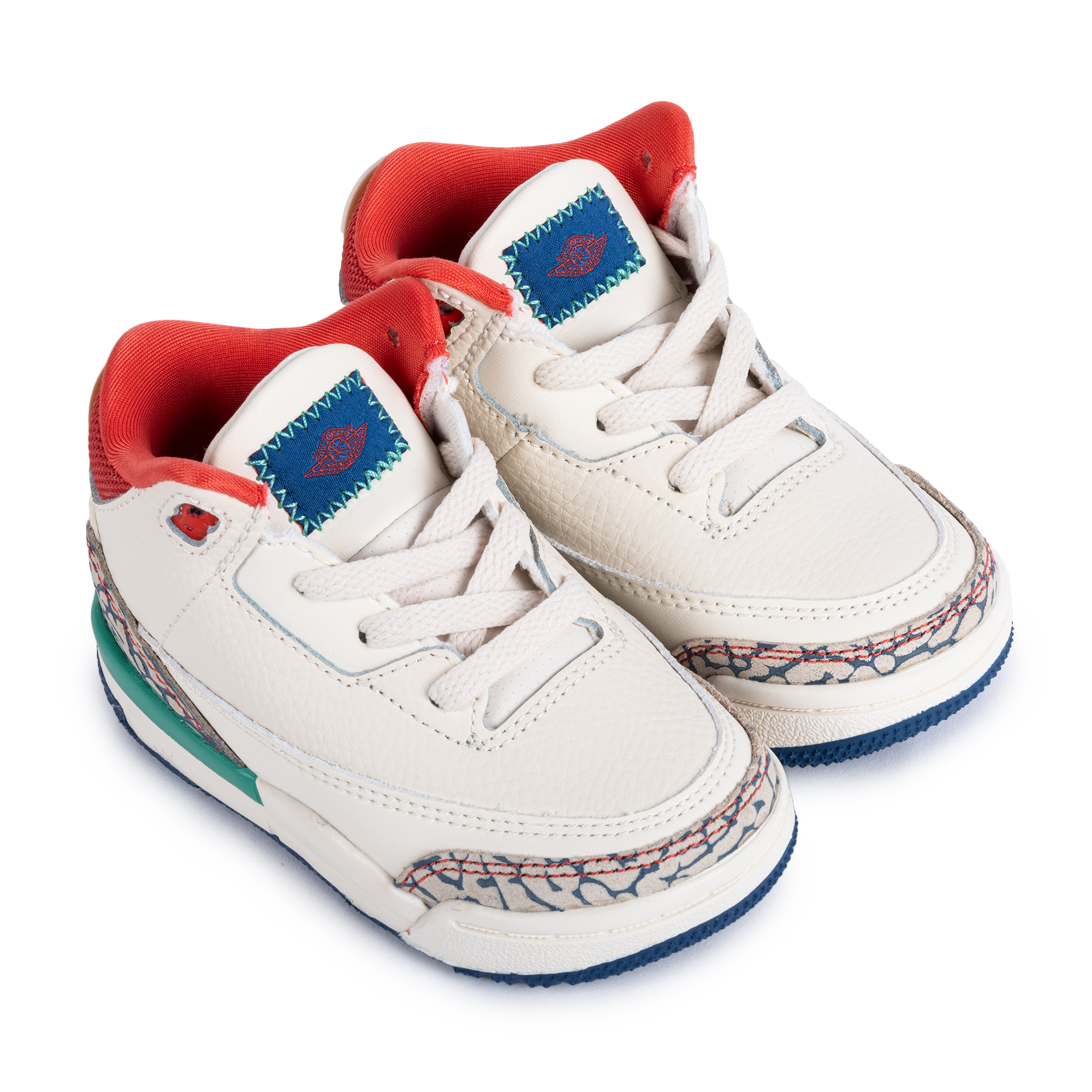 Nike Jordan 3 Retro "Play Your Way" (TD) Chalk/Track Red/T Blue/Kinetic Green IO2075-100