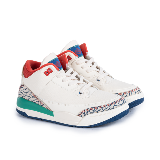 Nike Jordan 3 Retro "Play Your Way" (PS) Chalk/Track Red/T Blue/Kinetic Green IO2074-100
