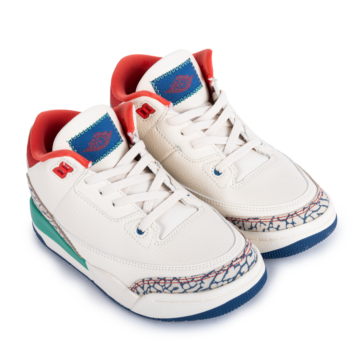 Nike Jordan 3 Retro "Play Your Way" (PS) Chalk/Track Red/T Blue/Kinetic Green IO2074-100