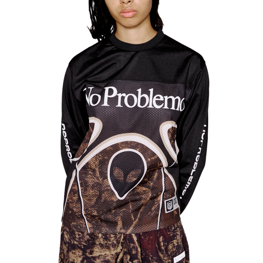 No Problemo Alien Long Sleeve Moto Shirt Black