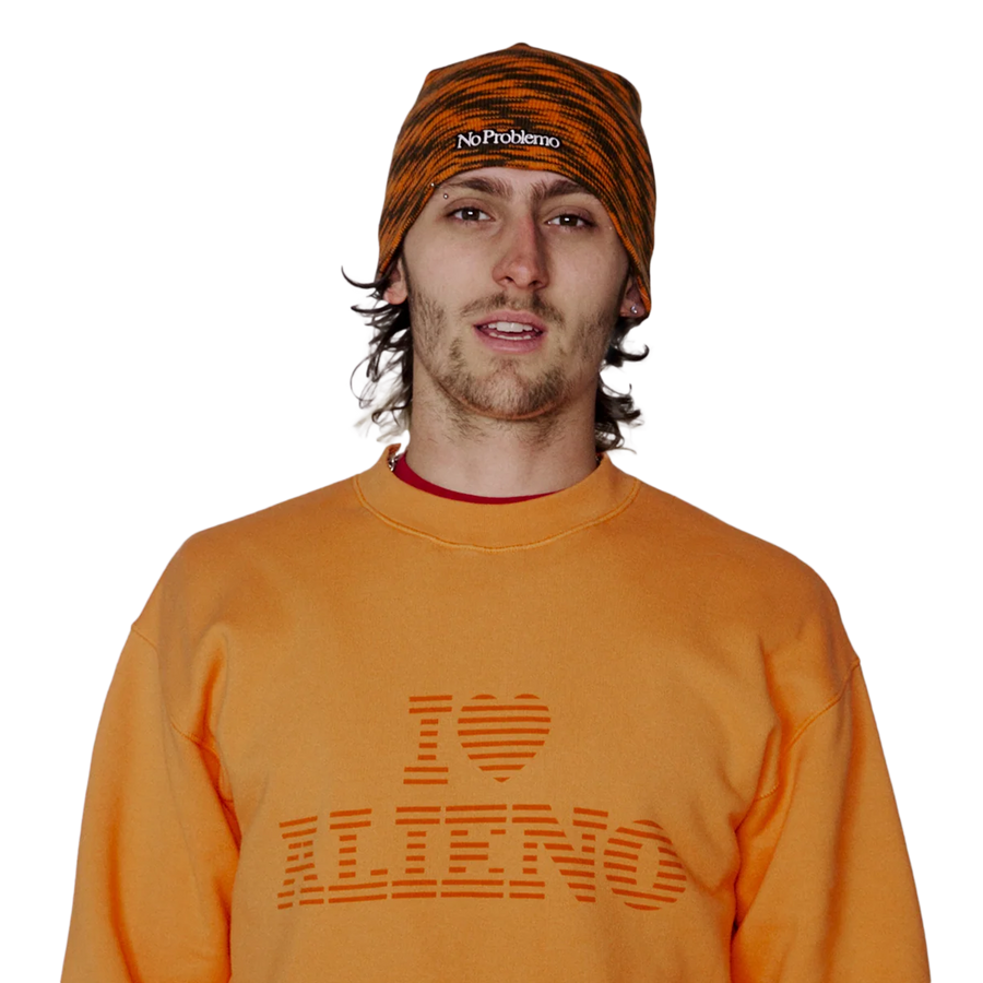 No Problemo Glitch Skull Hat Orange