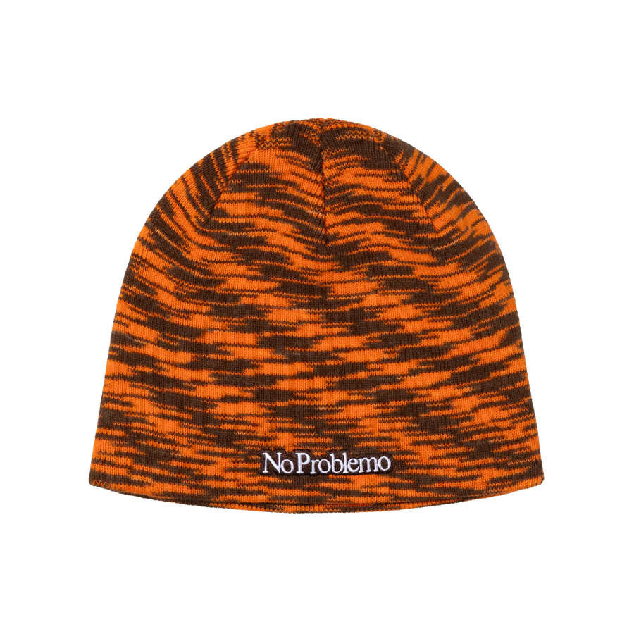 No Problemo Glitch Skull Hat Orange