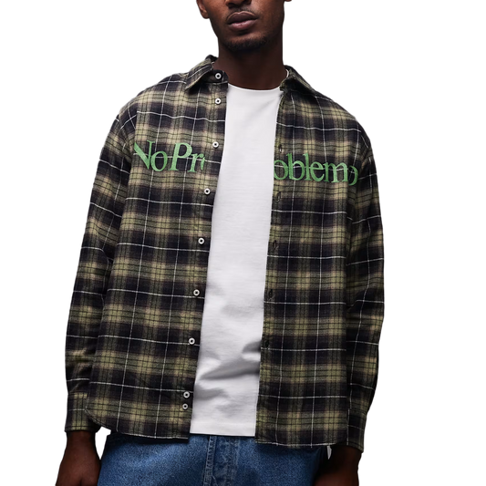No Problemo Plaid Shirt Green