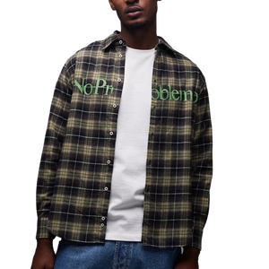 No Problemo Plaid Shirt Green