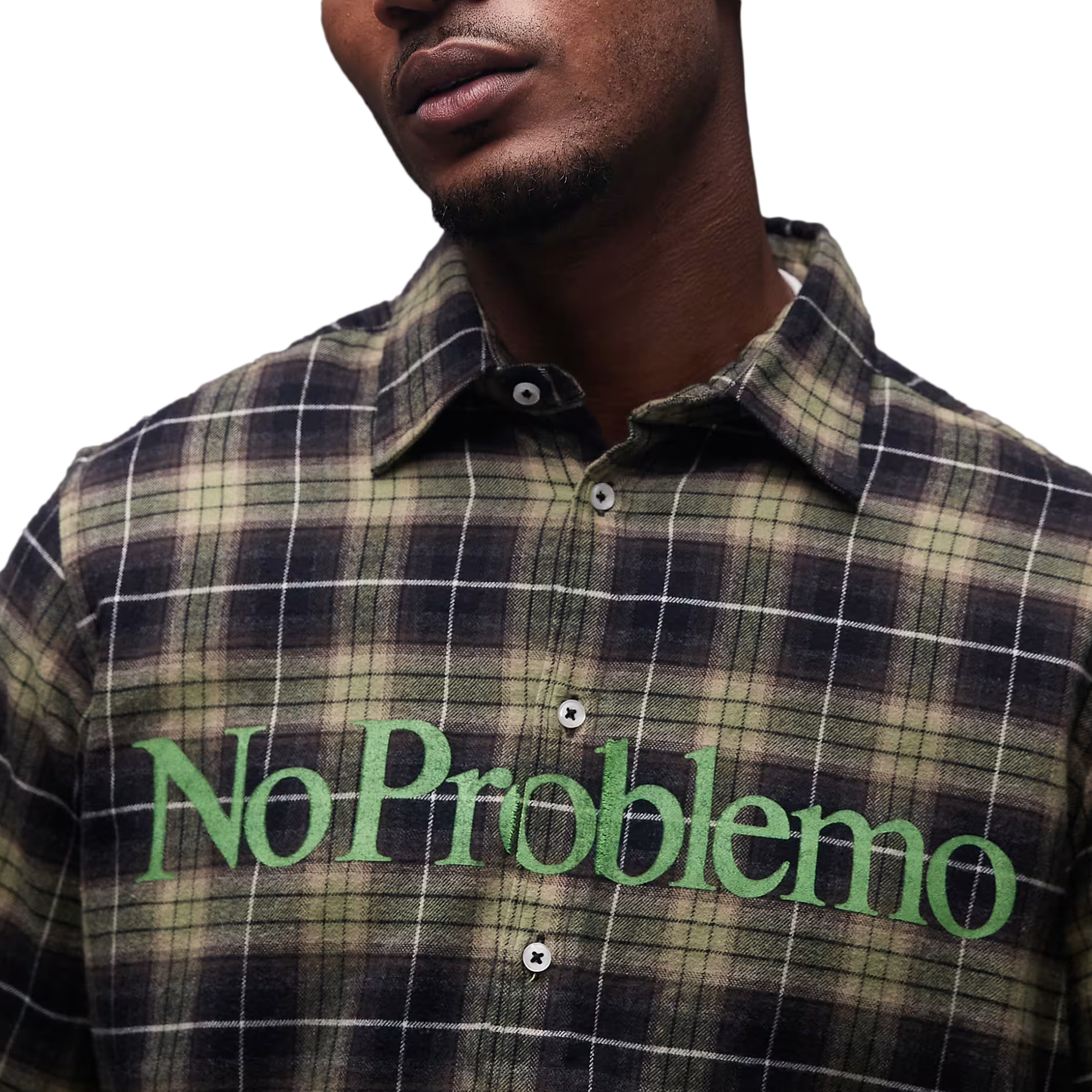 No Problemo Plaid Shirt Green