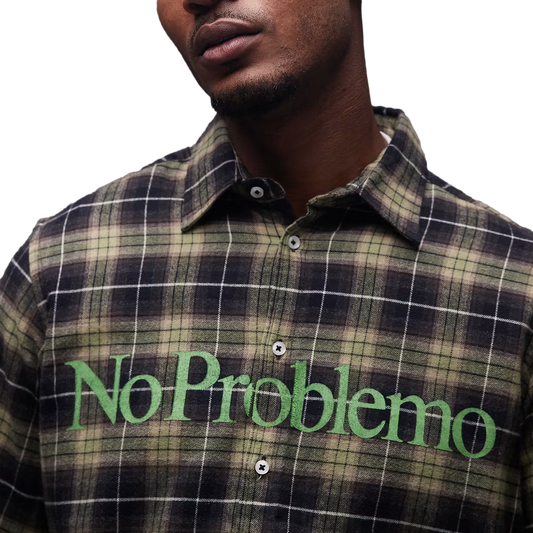 No Problemo Plaid Shirt Green