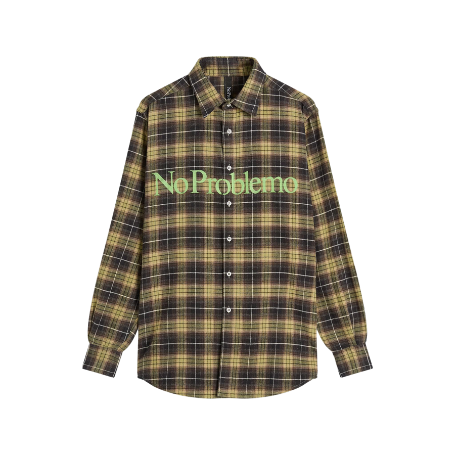 No Problemo Plaid Shirt Green