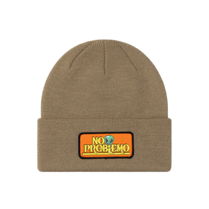 No Problemo Sticker Beanie Khaki